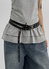 Wato Double Strap Eyelet Leather Belt