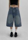 (UNISEX) Ippe Folding Bermuda Denim Pants