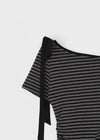 Poking Strap Stripe Asymmetric Tee