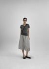 Bining Layered Stripe Halter Henley T-Shirt (S/S Ver.)