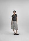 Bining Layered Stripe Halter Henley T-Shirt (S/S Ver.)