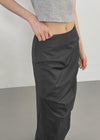 Lasuring Shirred Slit Long Skirt