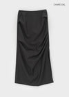 Lasuring Shirred Slit Long Skirt