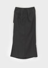 Lasuring Shirred Slit Long Skirt