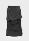 Lasuring Shirred Slit Long Skirt