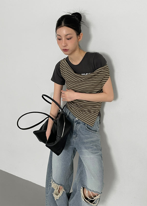 Chemnock Washed Distressed Wide Denim Pants