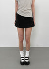 Puffing Low-Waist Pintuck Mini Skirt Pants