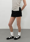 Puffing Low-Waist Pintuck Mini Skirt Pants