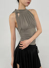 Kungnet Shirred Strap Halterneck Sleeveless