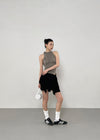 Kungnet Shirred Strap Halterneck Sleeveless