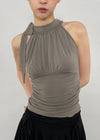 Kungnet Shirred Strap Halterneck Sleeveless