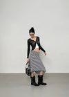 Ssohkeng Sheer Frill Crop Cardigan