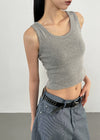 [MADE] Easy Basic U-neck Sleeveless (Built-in Cap)