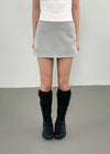 Puffing Low-Waist Pintuck Mini Skirt Pants