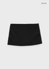 Puffing Low-Waist Pintuck Mini Skirt Pants