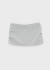 Puffing Low-Waist Pintuck Mini Skirt Pants