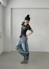 Chemnock Washed Distressed Wide Denim Pants