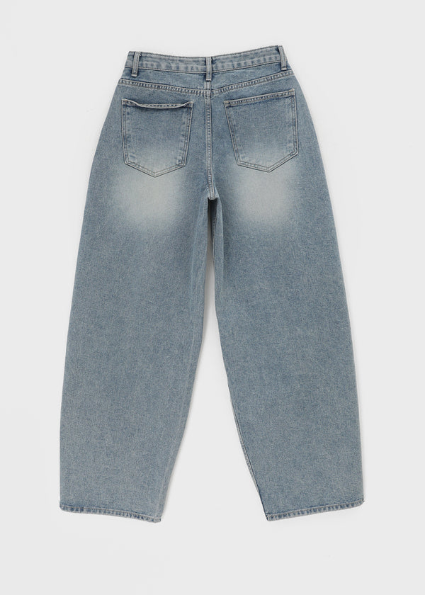 Chemnock Washed Distressed Wide Denim Pants