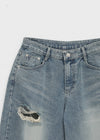Chemnock Washed Distressed Wide Denim Pants