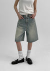 Meltu Washed Bermuda Denim Pants