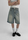 Meltu Washed Bermuda Denim Pants