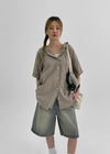 Meltu Washed Bermuda Denim Pants