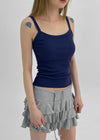 Jardin Square Neck Ribbed Sleeveless Top (Built-in Bra)