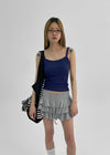 Jardin Square Neck Ribbed Sleeveless Top (Built-in Bra)