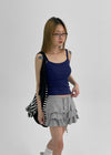 Jardin Square Neck Ribbed Sleeveless Top (Built-in Bra)