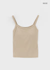 Jardin Square Neck Ribbed Sleeveless Top (Built-in Bra)