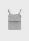 Jardin Square Neck Ribbed Sleeveless Top (Built-in Bra)