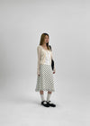 Mine Chiffon Frill Dot Midi Skirt