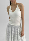 Elsomen Ribbed Halter Tank Top