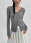 [MADE] Confor Linen Ribbed Knit Cardigan