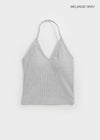 Elsomen Ribbed Halter Tank Top