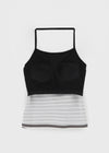 [MADE] Brisa Stripe Holter-Neck Sleeveless (Built-in Cap)