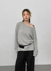 Nofess Boat Neck Loose Fit Summer Knit