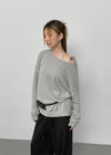 Nofess Boat Neck Loose Fit Summer Knit