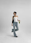 Denkey Washing Incision Boot Cut Denim Pants