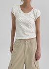 Gelos Pattern Cap Sleeve Short Sleeve T-shirt
