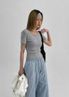 Loveki Basic Round Short Sleeve T-shirt