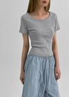 Loveki Basic Round Short Sleeve T-shirt