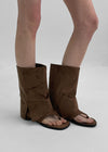 Drab Folding Slip-on Mid-calf Boots