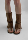 Drab Folding Slip-on Mid-calf Boots