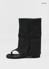 Drab Folding Slip-on Mid-calf Boots