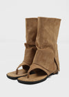 Drab Folding Slip-on Mid-calf Boots