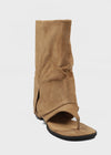 Drab Folding Slip-on Mid-calf Boots