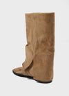 Drab Folding Slip-on Mid-calf Boots