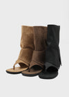Drab Folding Slip-on Mid-calf Boots