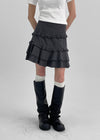 Roman Frill Check Skirt